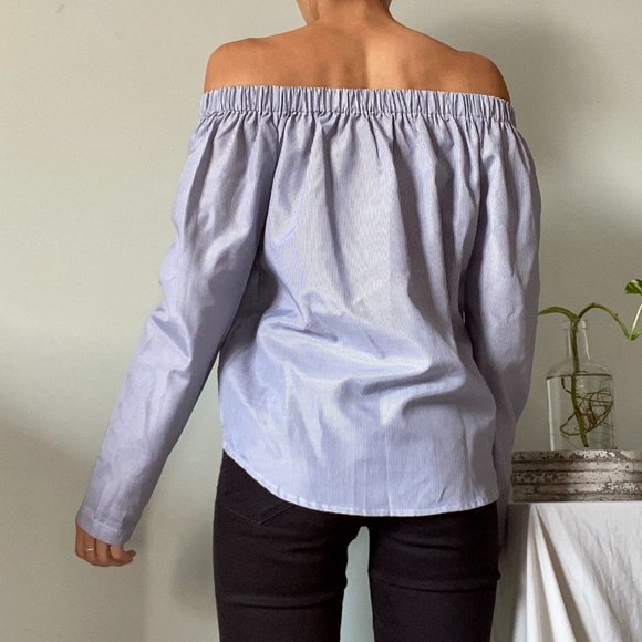 Asos Off Shoulder Stripe Blouse - Picture 8 of 10